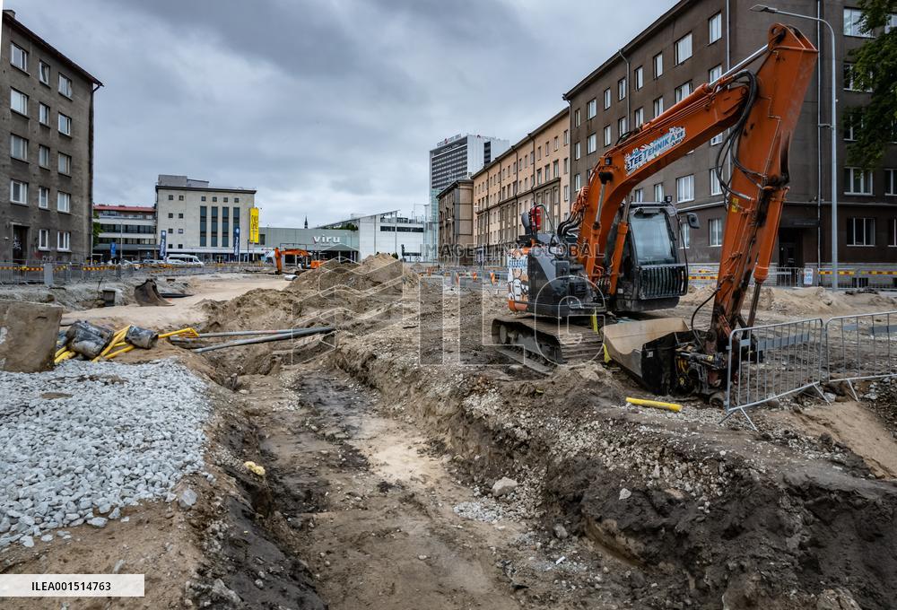 Extensive roadworks in central Tallinn