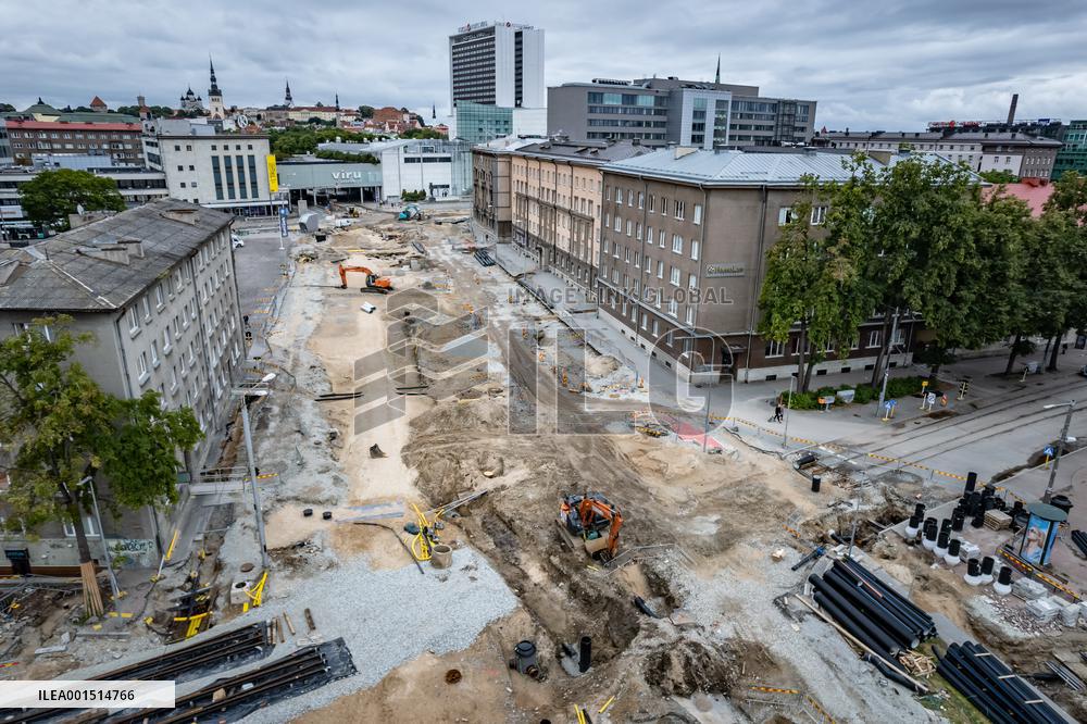 Extensive roadworks in central Tallinn