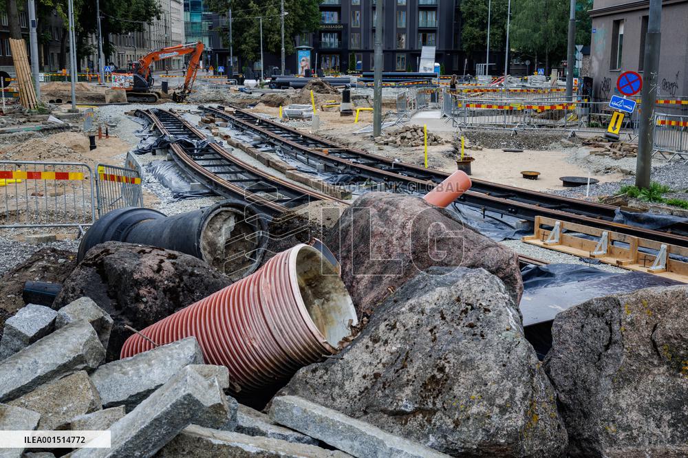 Extensive roadworks in central Tallinn