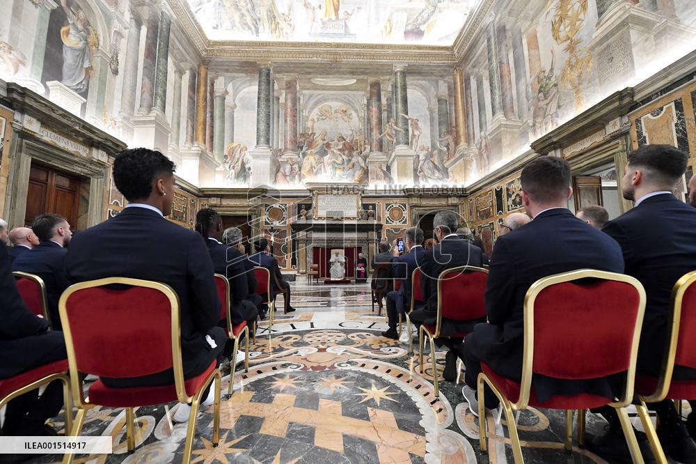 Pope Francis Receives RC Celta de Vigo Football Team - Vatican