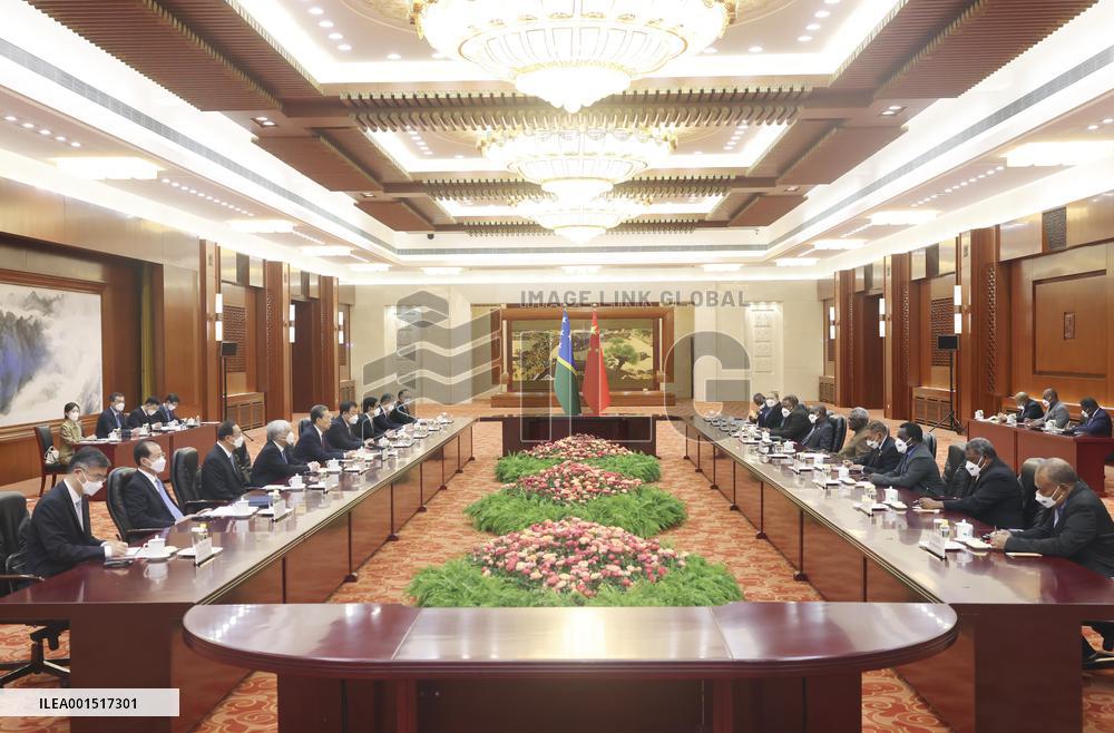 CHINA-BEIJING-ZHAO LEJI-SOLOMON ISLANDS-PM-MEETING (CN)