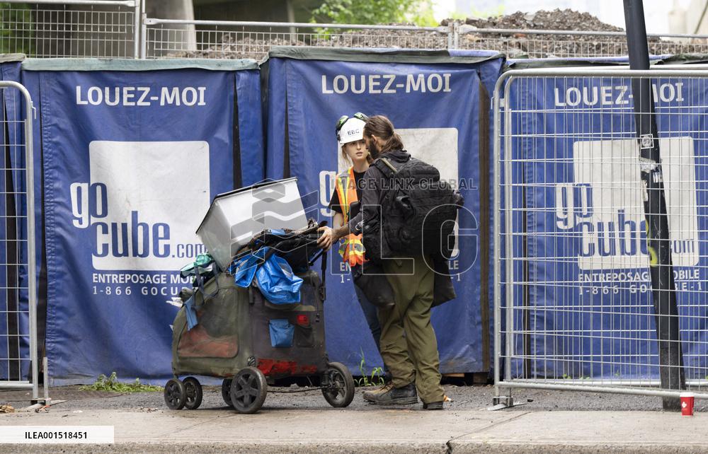 Eviction Of Homeless Encampment Under The Expressway - Montreal