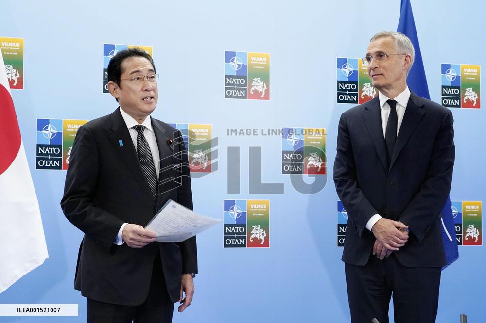 Japan PM meets NATO Secretary General in Lithuania
