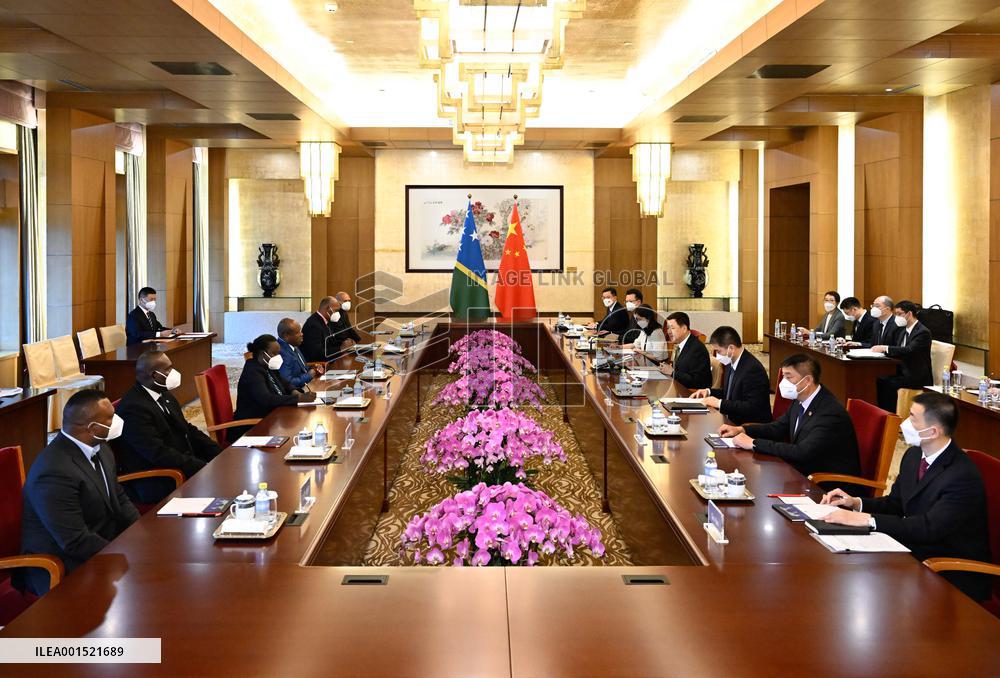 CHINA-BEIJING-WANG XIAOHONG-SOLOMON ISLANDS-MEETING (CN)