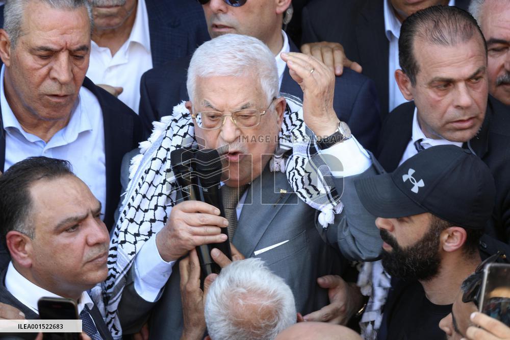 Palestinian Authority President Abbas visits Jenin