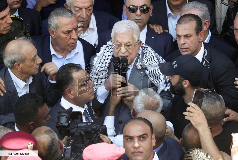 Palestinian Authority President Abbas visits Jenin