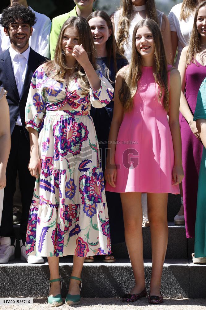 Spainish Royal Family at audience with the Schools of the world united foundation - Madrid