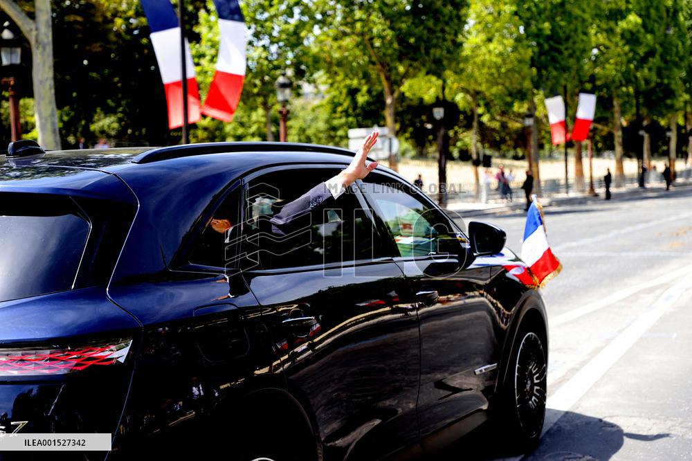 Macron's Walkabout at the End of Bastille Day Parade - Paris