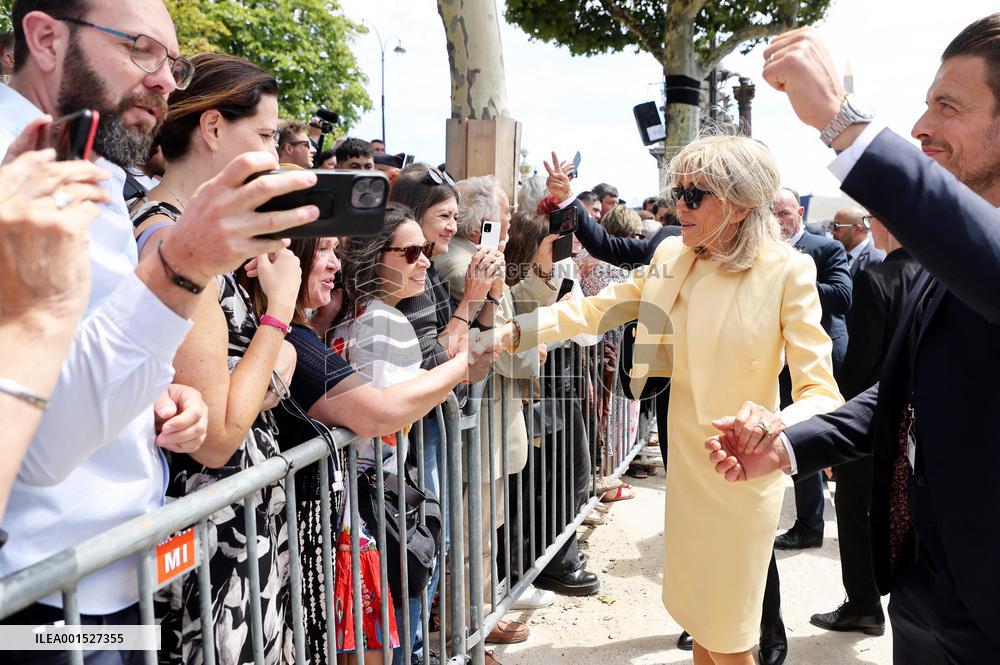 Macron's Walkabout at the End of Bastille Day Parade - Paris