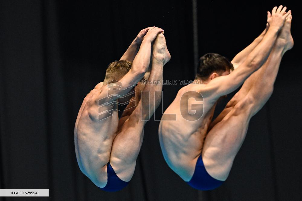(SP)JAPAN-FUKUOKA-WORLD AQUATICS CHAMPIONSHIPS-DIVING-MEN-3M SYNCHRONISED-FINAL