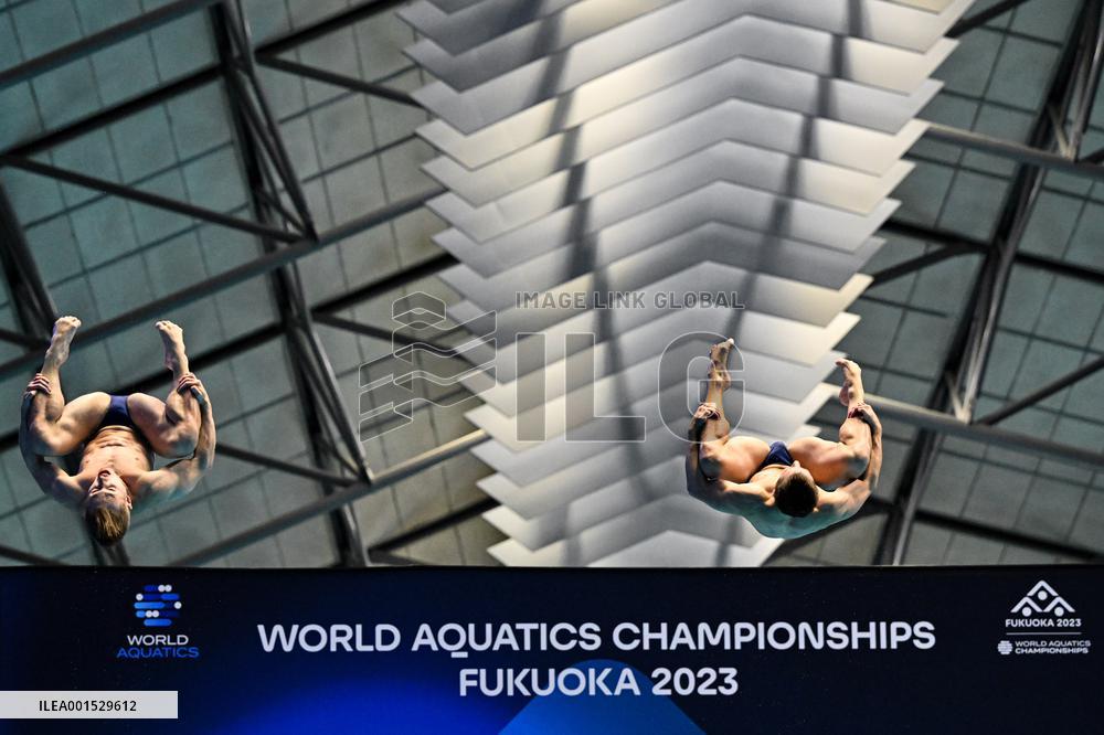 (SP)JAPAN-FUKUOKA-WORLD AQUATICS CHAMPIONSHIPS-DIVING-MEN-3M SYNCHRONISED-FINAL