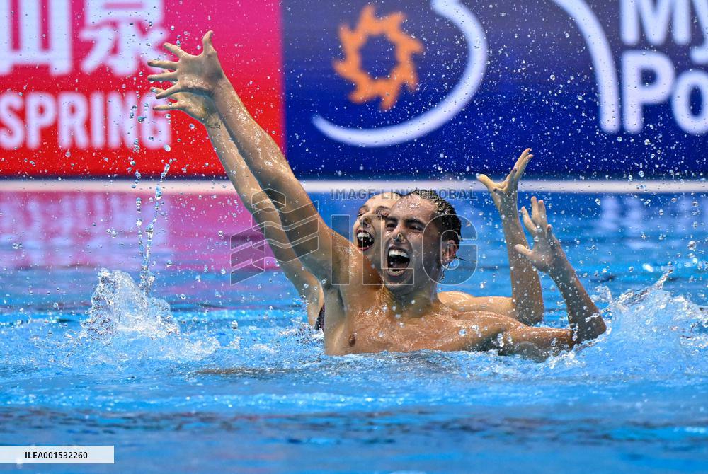 (SP)JAPAN-FUKUOKA-WORLD AQUATICS CHAMPIONSHIPS-ARTISTIC SWIMMING-MIXED DUET TECHNICAL