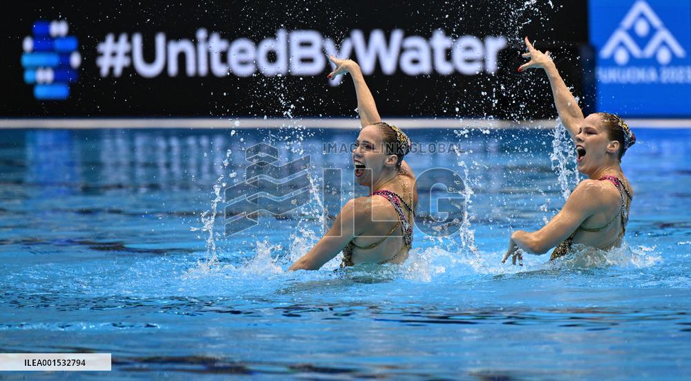 (SP)JAPAN-FUKUOKA-WORLD AQUATICS CHAMPIONSHIPS-ARTISTIC SWIMMING-WOMEN'S DUET TECHNICAL