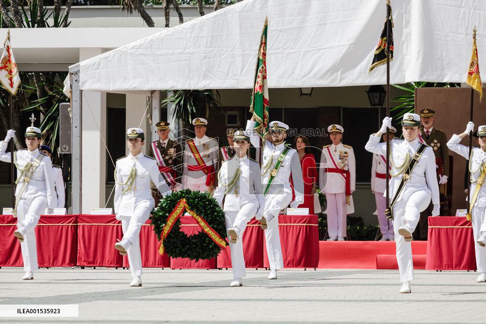 King Felipe Attends Presentation Of The New Officers At The Central Defense Academy