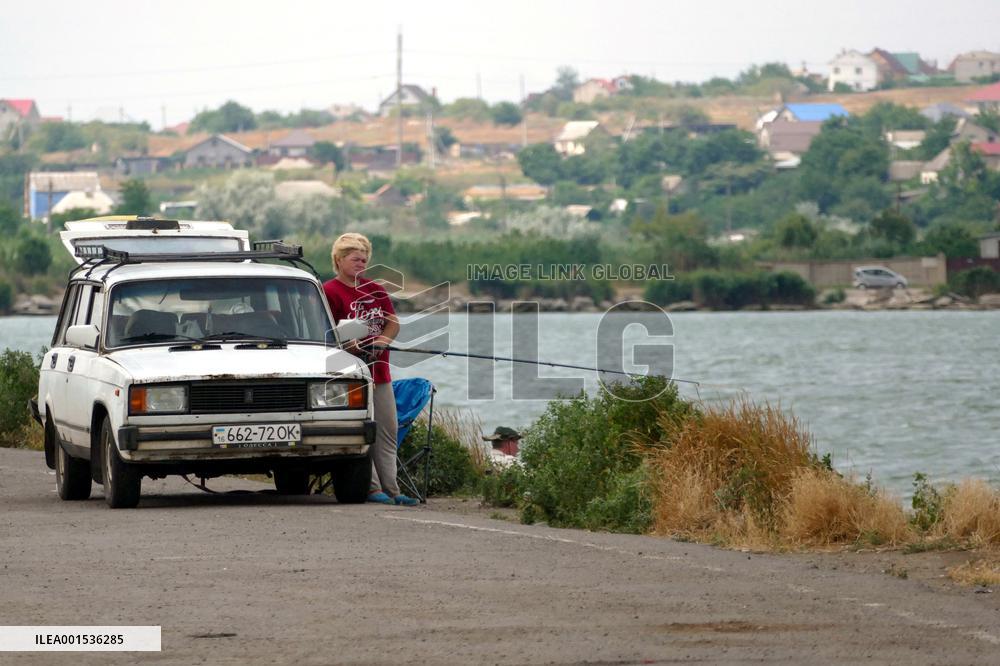 Khadzhibey estuary on Black Sea coast