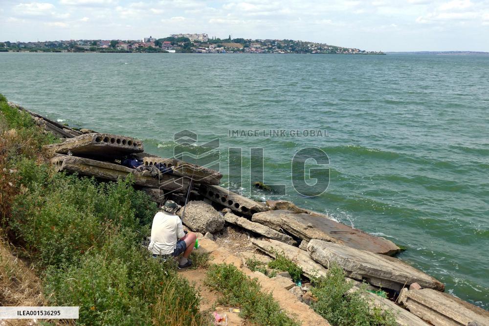 Khadzhibey estuary on Black Sea coast