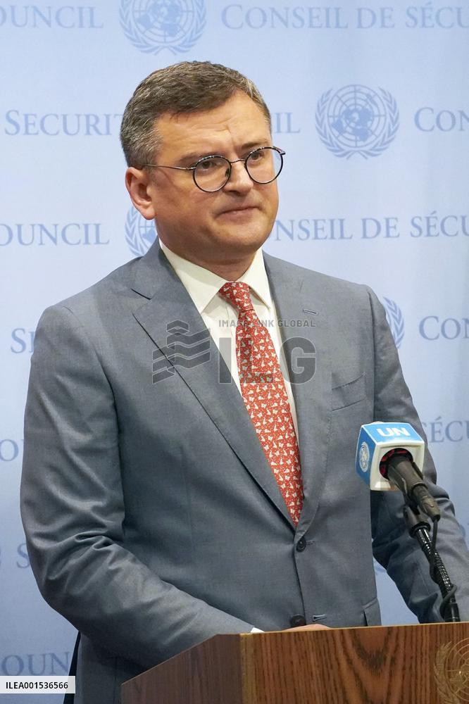 Ukrainian foreign minister in New York