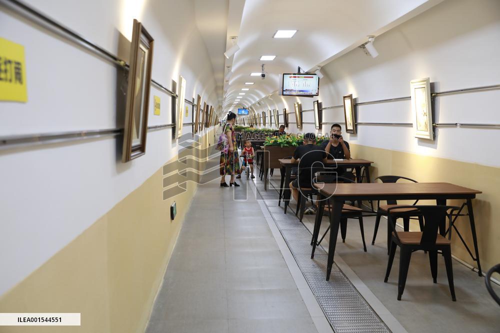 Citizens Cool Off in A Bomb Shelter in Xi 'an, China