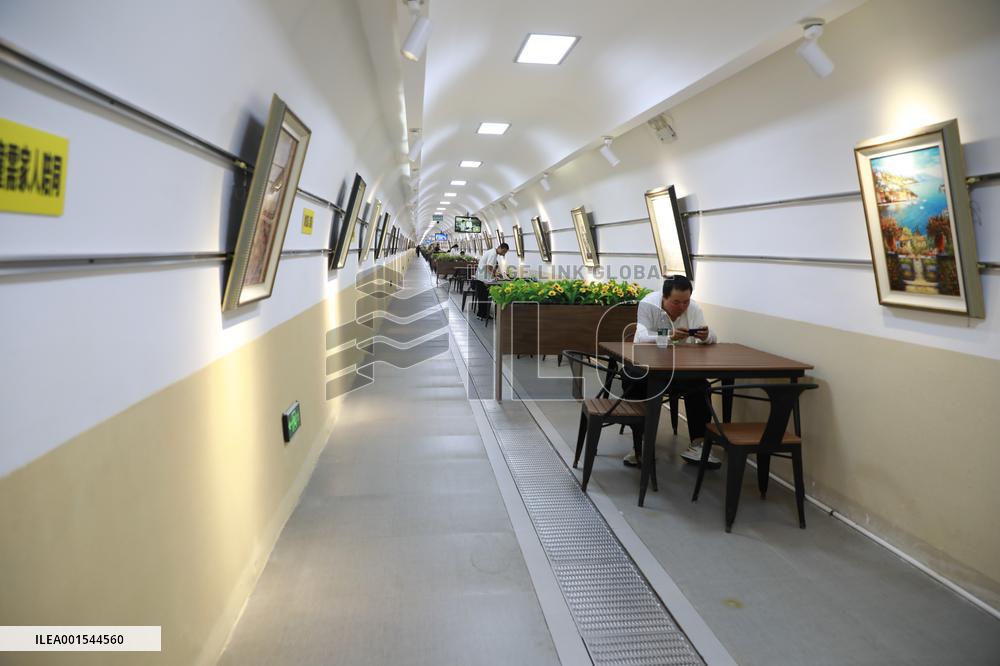 Citizens Cool Off in A Bomb Shelter in Xi 'an, China