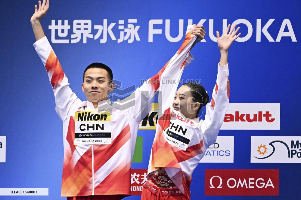 (SP)JAPAN-FUKUOKA-WORLD AQUATICS CHAMPIONSHIPS-ARTISTIC SWIMMING-MIXED DUET FREE