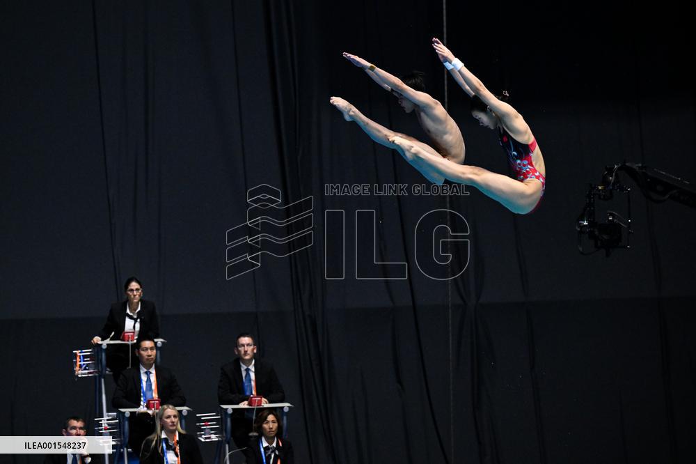 (SP)JAPAN-FUKUOKA-WORLD AQUATICS CHAMPIONSHIPS-DIVING-MIXED 3M SYNCHRONISED-FINAL