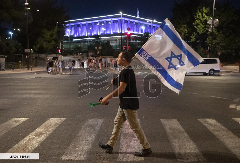 MIDEAST-JERUSALEM-MARCH AGAINST JUDICIAL OVERHAUL