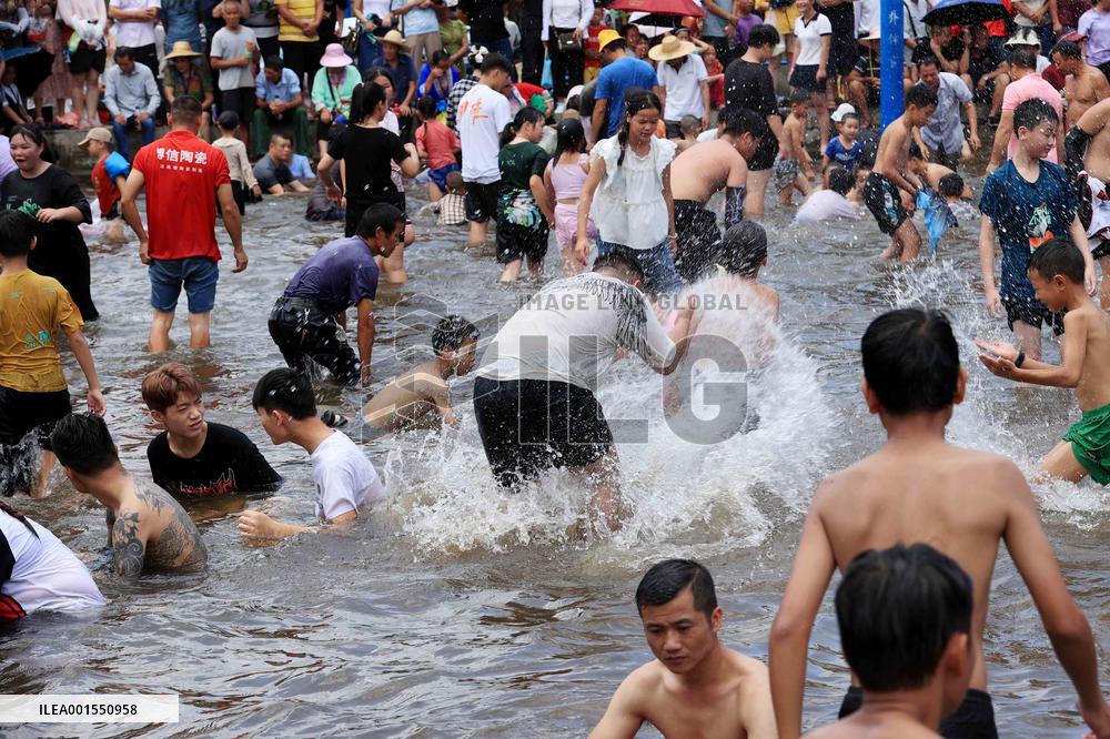 Catching Fish Activity in Liuzhou, China