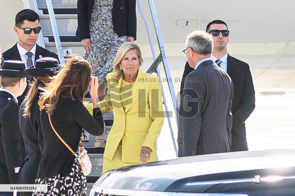 Jill Biden Touches Down At Orly Airport - Paris