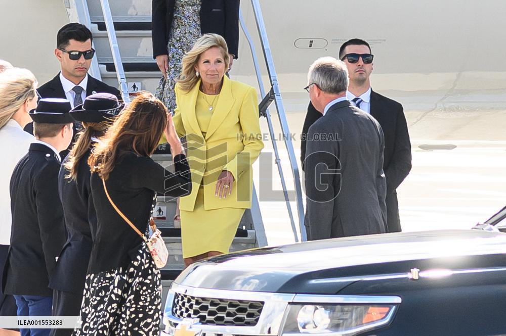 Jill Biden Touches Down At Orly Airport - Paris