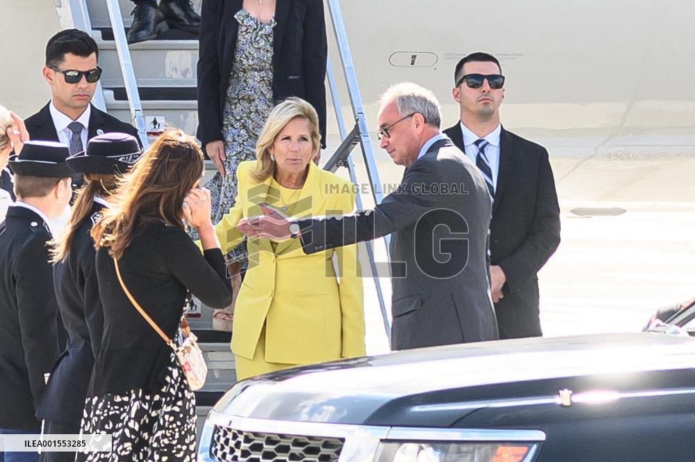 Jill Biden Touches Down At Orly Airport - Paris