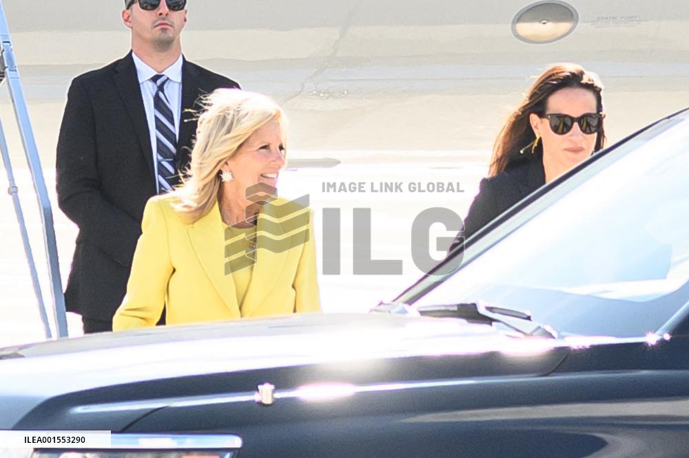 Jill Biden Touches Down At Orly Airport - Paris