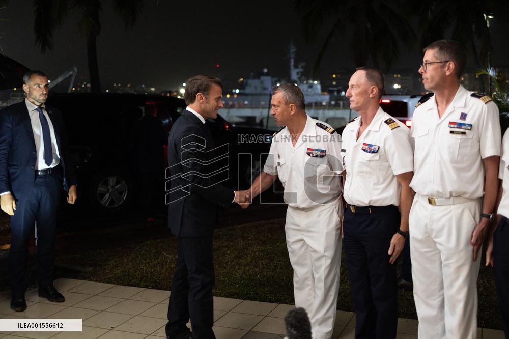 President Macron Meets With Military - Noumea
