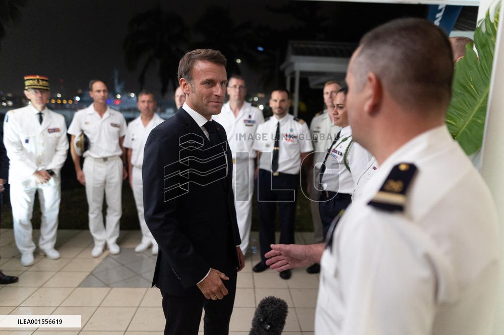 President Macron Meets With Military - Noumea