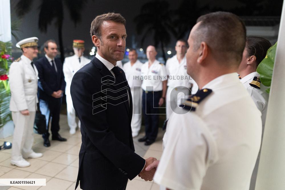 President Macron Meets With Military - Noumea