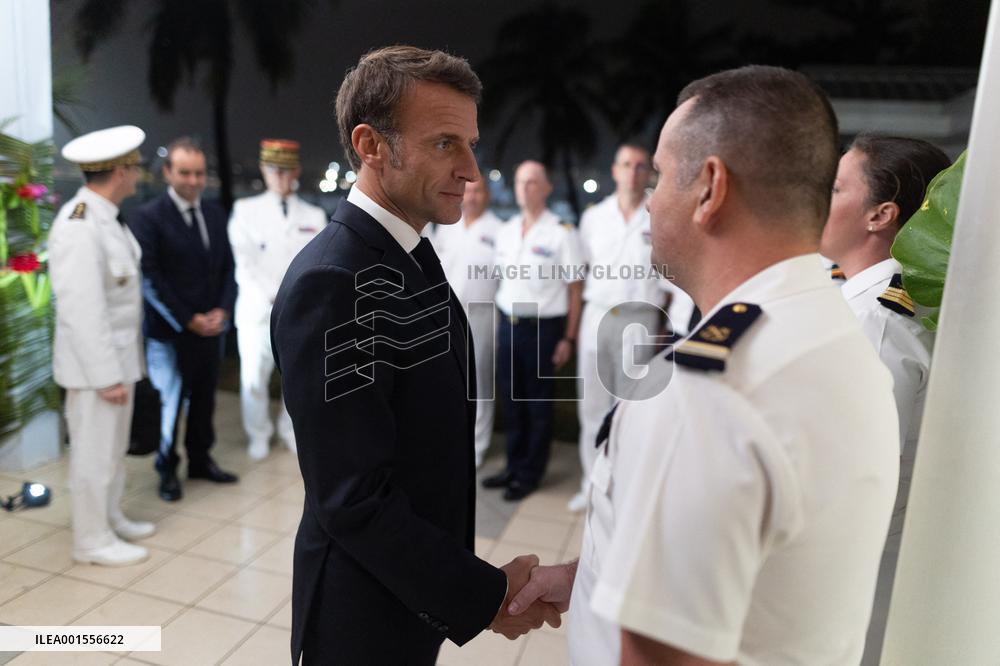 President Macron Meets With Military - Noumea