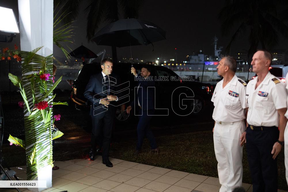 President Macron Meets With Military - Noumea