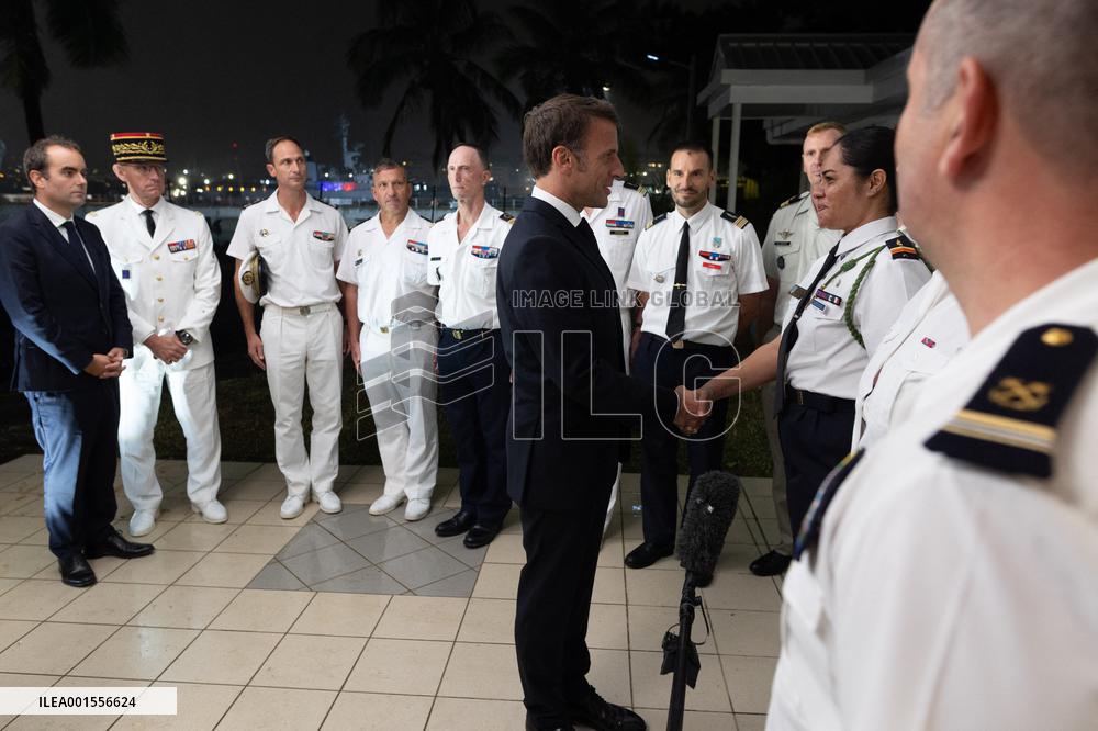 President Macron Meets With Military - Noumea