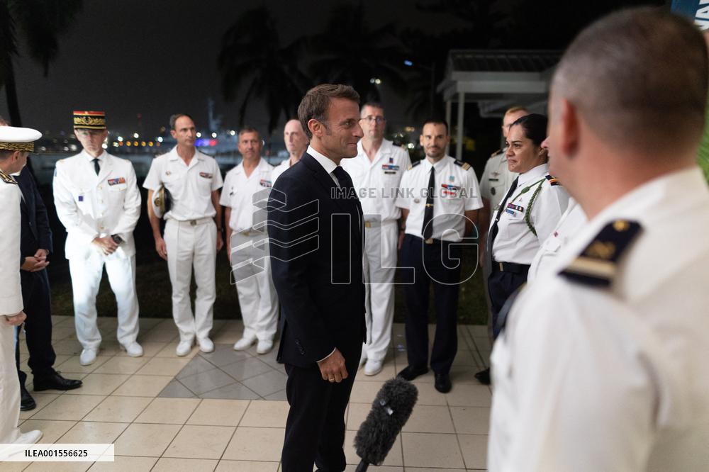 President Macron Meets With Military - Noumea