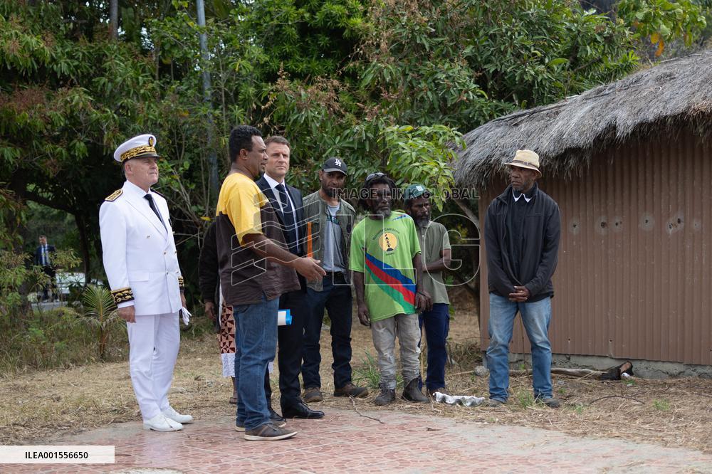 President Macron Meets With People About Climate Change Effects - New Caledonia
