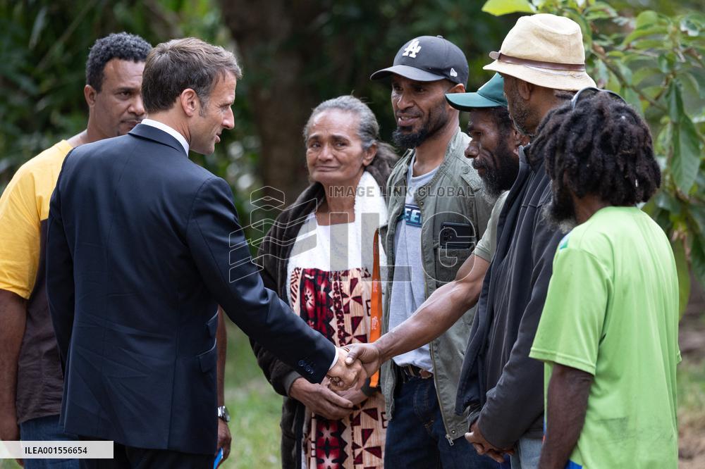 President Macron Meets With People About Climate Change Effects - New Caledonia