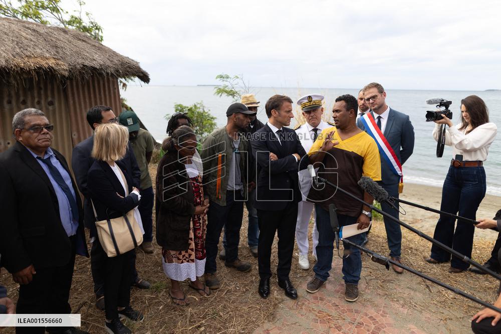 President Macron Meets With People About Climate Change Effects - New Caledonia