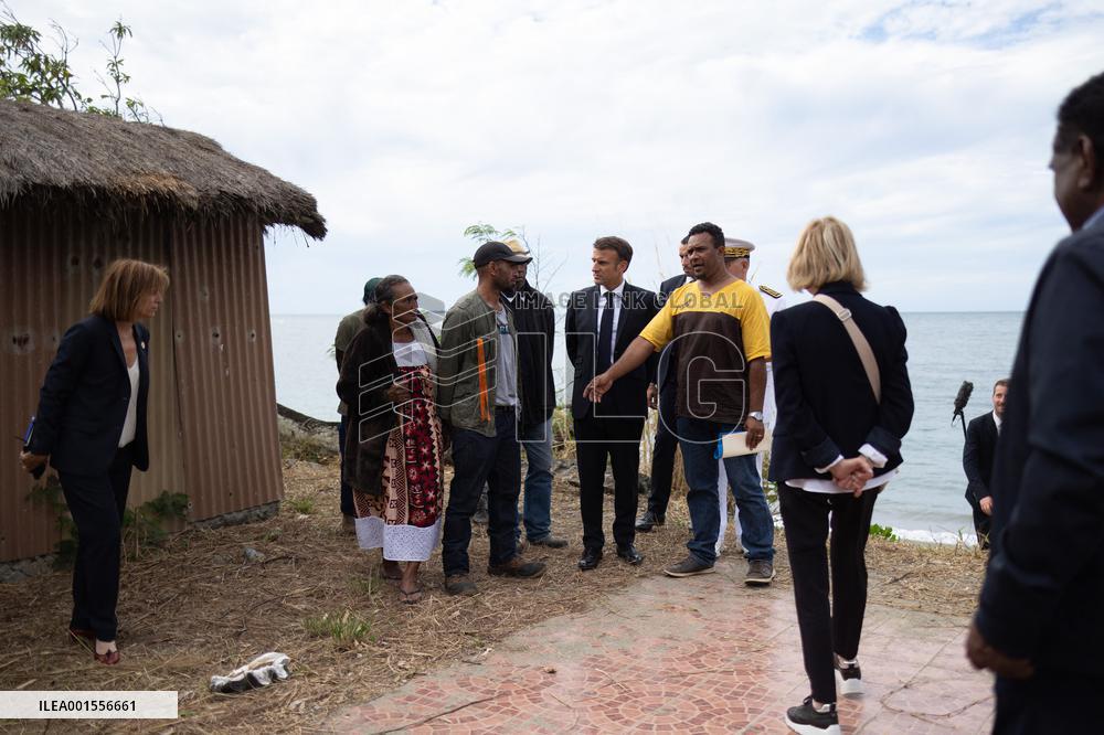 President Macron Meets With People About Climate Change Effects - New Caledonia