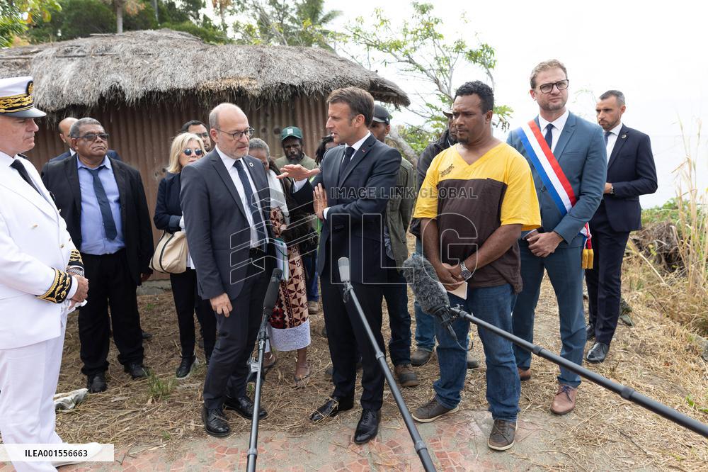 President Macron Meets With People About Climate Change Effects - New Caledonia