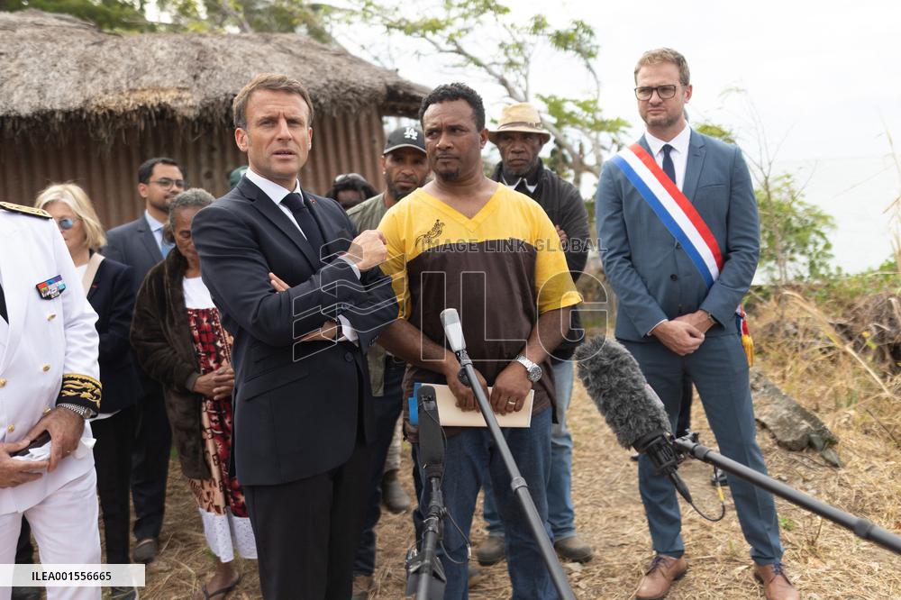 President Macron Meets With People About Climate Change Effects - New Caledonia