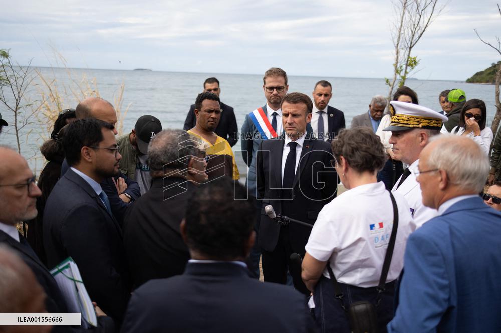 President Macron Meets With People About Climate Change Effects - New Caledonia