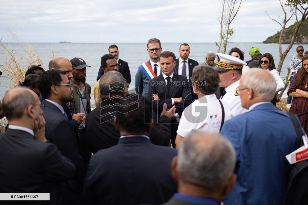President Macron Meets With People About Climate Change Effects - New Caledonia