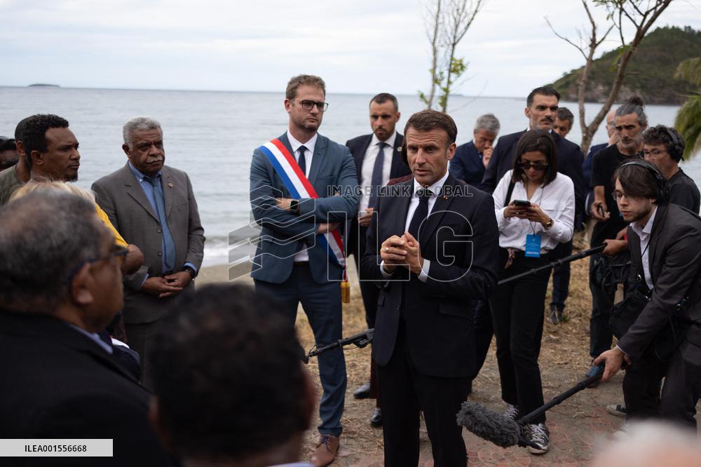President Macron Meets With People About Climate Change Effects - New Caledonia