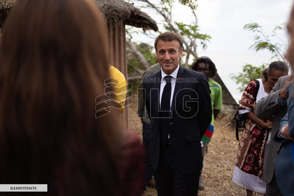 President Macron Meets With People About Climate Change Effects - New Caledonia