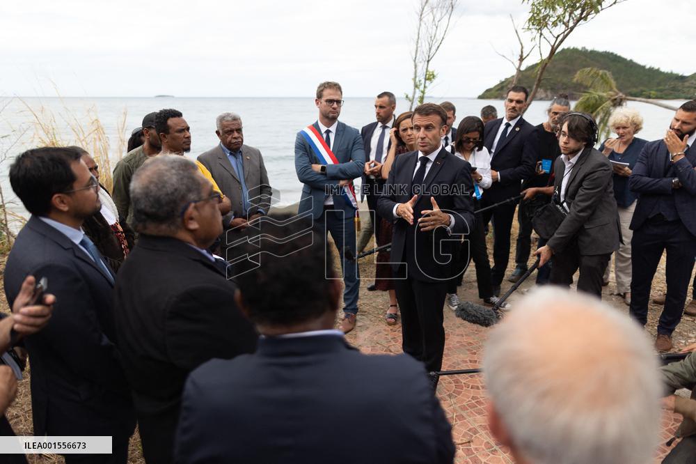 President Macron Meets With People About Climate Change Effects - New Caledonia