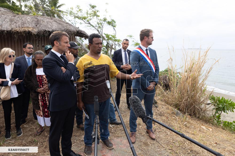 President Macron Meets With People About Climate Change Effects - New Caledonia